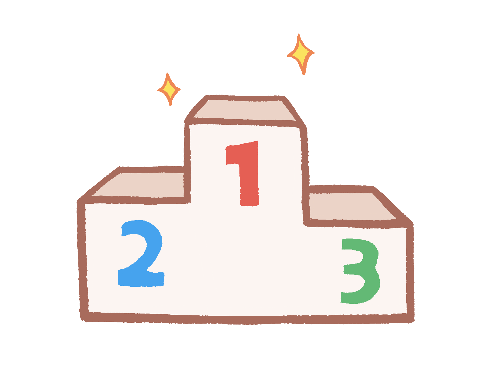 運動会の表彰台のイラスト